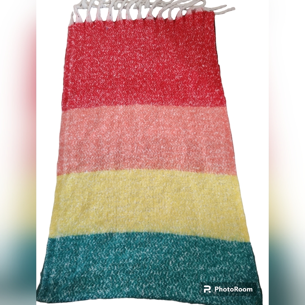 Mix It Rainbow Striped Oblong Scarf